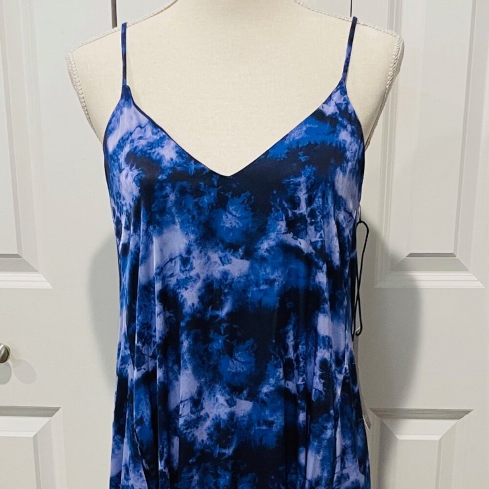 NICOLE MILLER BLACK / BLUE MAXI SUNDRESS - SZ S- TAGS ON